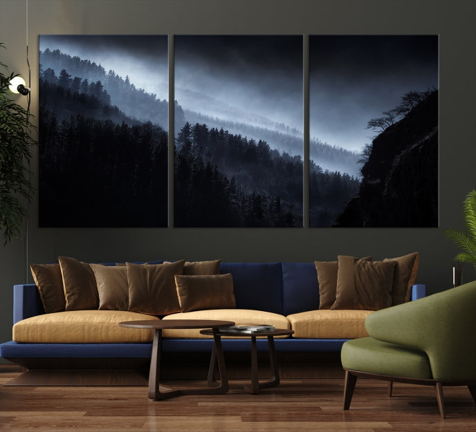 Thrilling Forest Landscape Picture Large Wall Art Canvas Print Framed