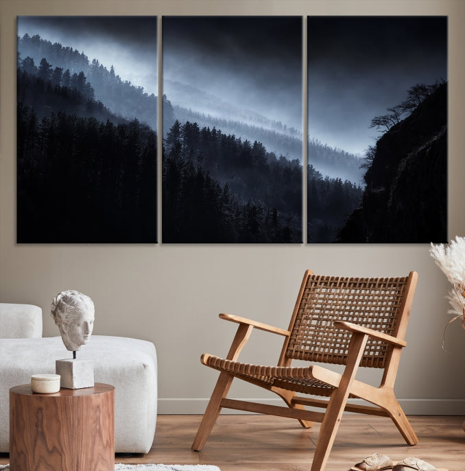 Thrilling Forest Landscape Picture Large Wall Art Canvas Print Framed