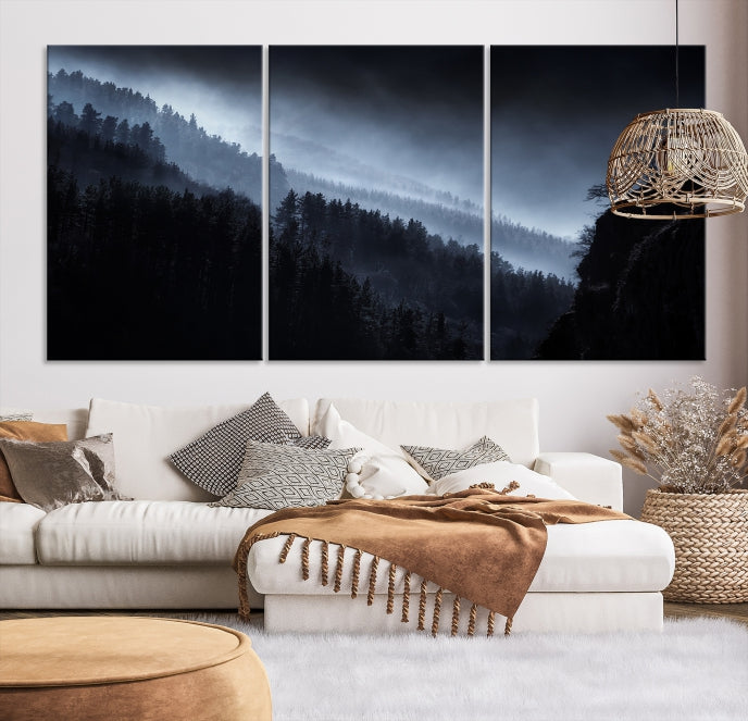 Thrilling Forest Landscape Picture Large Wall Art Canvas Print Framed