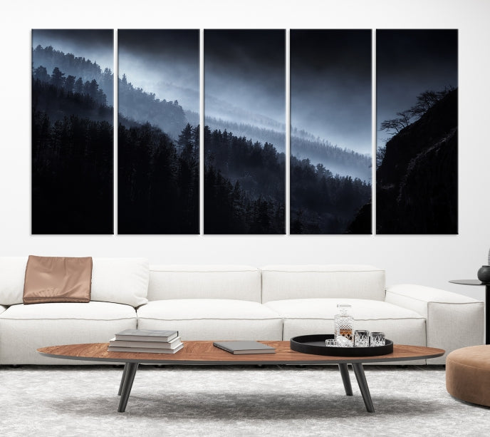 Thrilling Forest Landscape Picture Large Wall Art Canvas Print Framed