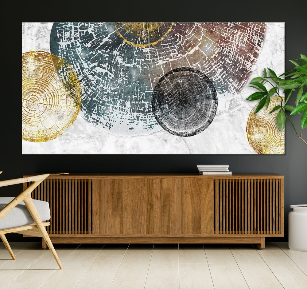 Tree Abstract Wall Art for Living Room, Kitchen Wall Decor, Tree Trunk Canvas Print, Nature Illustration, Large Modern Painting