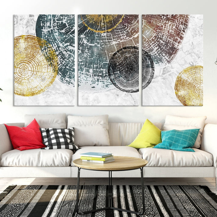 Tree Abstract Wall Art for Living Room, Kitchen Wall Decor, Tree Trunk Canvas Print, Nature Illustration, Large Modern Painting