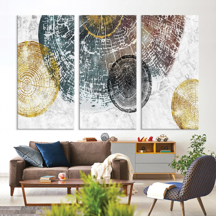 Tree Abstract Wall Art for Living Room, Kitchen Wall Decor, Tree Trunk Canvas Print, Nature Illustration, Large Modern Painting