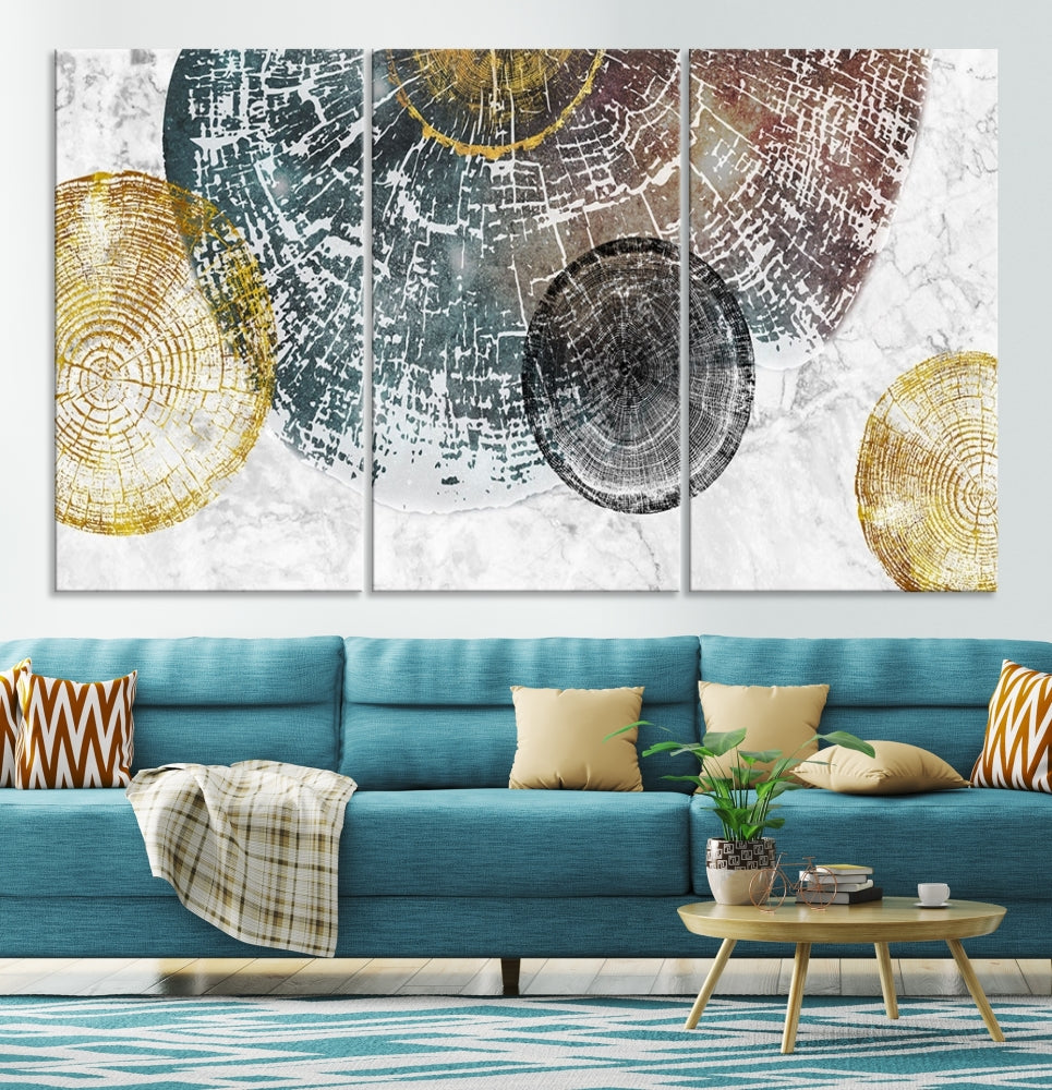 Tree Abstract Wall Art for Living Room, Kitchen Wall Decor, Tree Trunk Canvas Print, Nature Illustration, Large Modern Painting