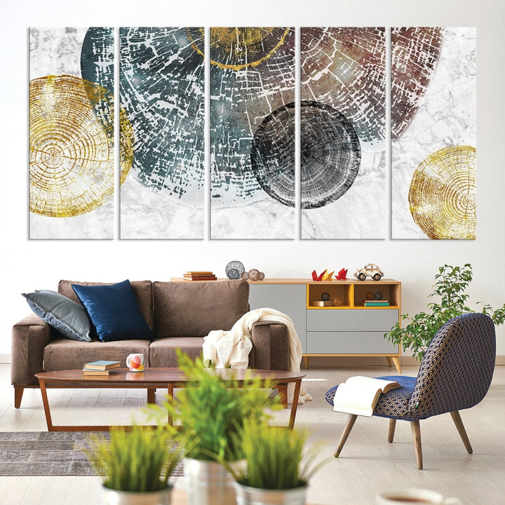 Tree Abstract Wall Art for Living Room, Kitchen Wall Decor, Tree Trunk Canvas Print, Nature Illustration, Large Modern Painting