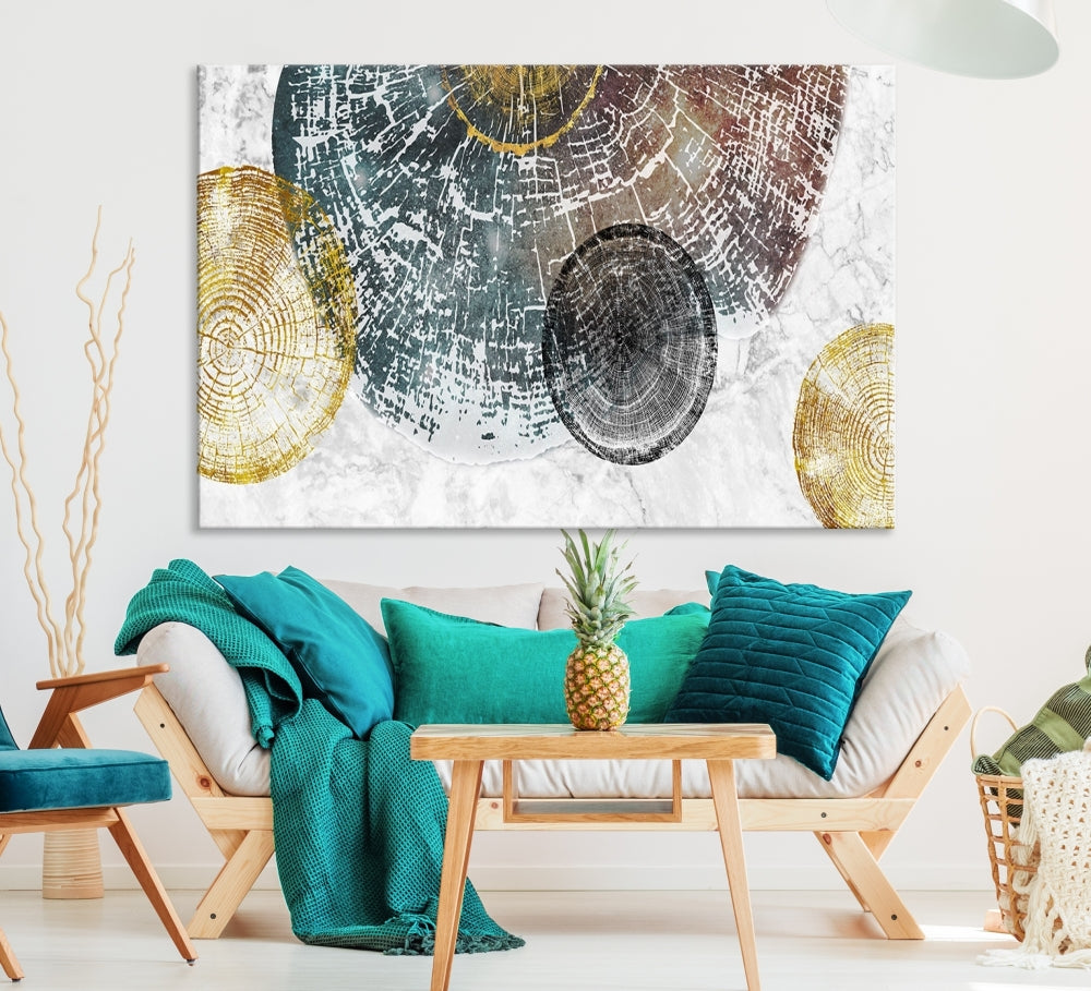 Tree Abstract Wall Art for Living Room, Kitchen Wall Decor, Tree Trunk Canvas Print, Nature Illustration, Large Modern Painting