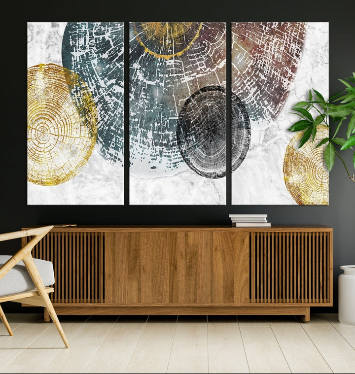 Tree Abstract Wall Art for Living Room, Kitchen Wall Decor, Tree Trunk Canvas Print, Nature Illustration, Large Modern Painting