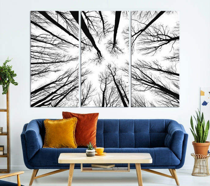 Tree Branches Extending to the Sky Large Wall Art Landscape Canvas Print