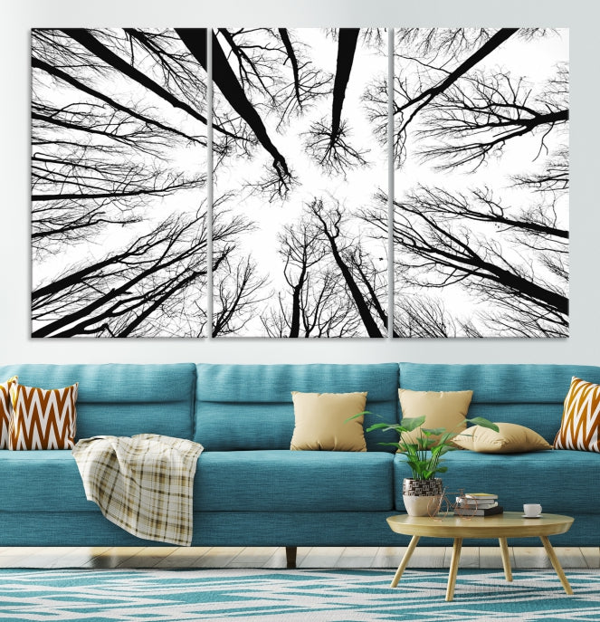 Tree Branches Extending to the Sky Large Wall Art Landscape Canvas Print