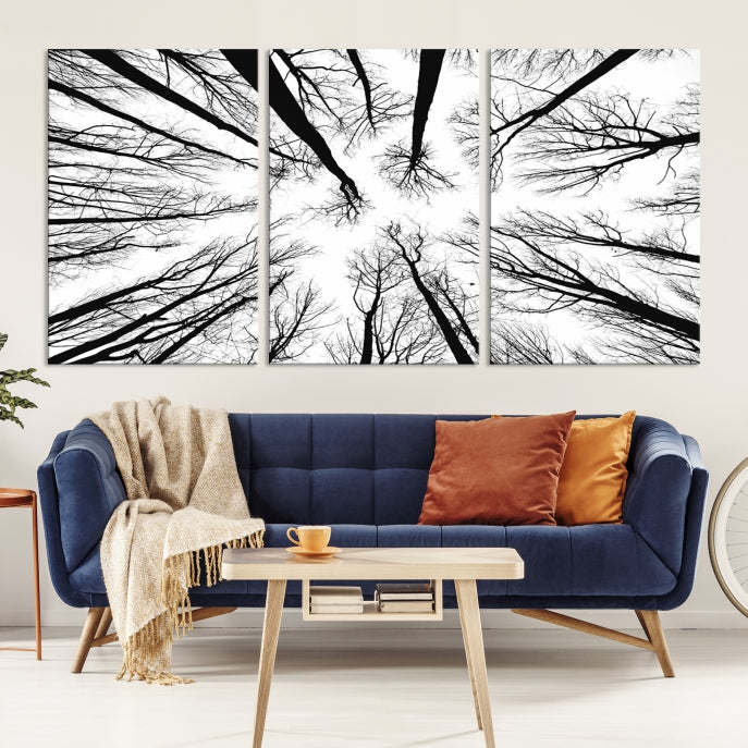 Tree Branches Extending to the Sky Large Wall Art Landscape Canvas Print