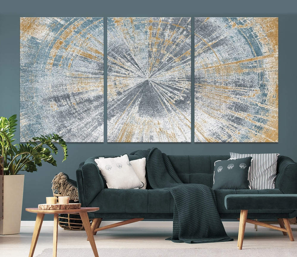 Tree Trunk Abstract Painting on Canvas, Printed Tree Rings Wall Art, Nature Illustrations, Modern Neutral Boho Decor