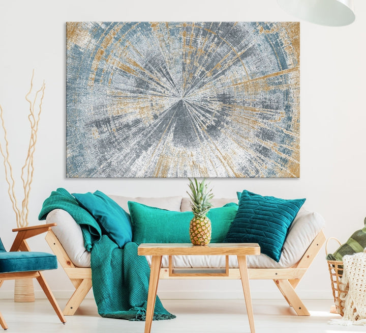 Tree Trunk Abstract Painting on Canvas, Printed Tree Rings Wall Art, Nature Illustrations, Modern Neutral Boho Decor