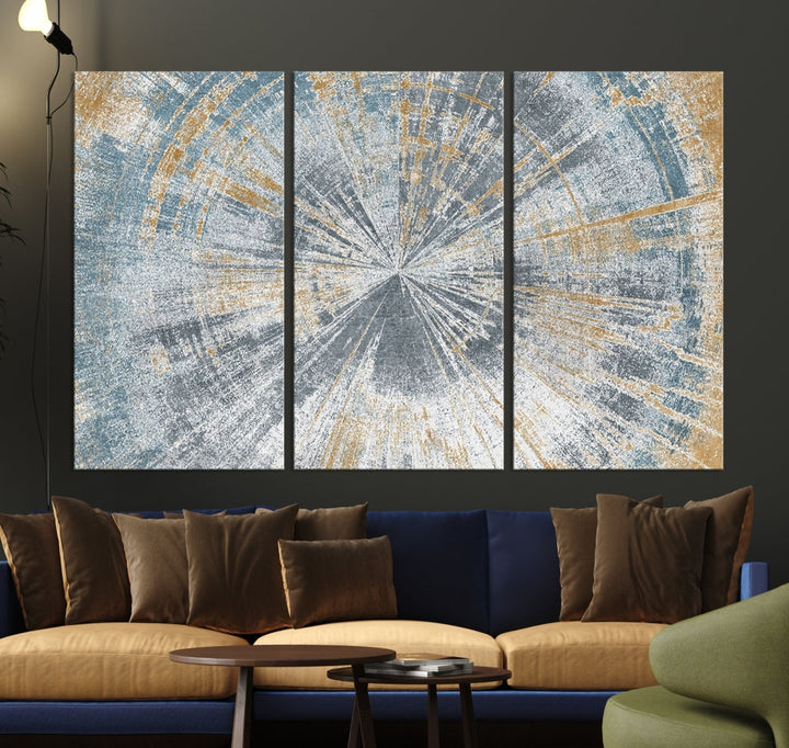 Tree Trunk Abstract Painting on Canvas, Printed Tree Rings Wall Art, Nature Illustrations, Modern Neutral Boho Decor