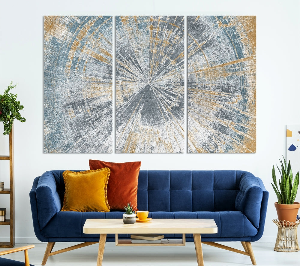 Tree Trunk Abstract Painting on Canvas, Printed Tree Rings Wall Art, Nature Illustrations, Modern Neutral Boho Decor