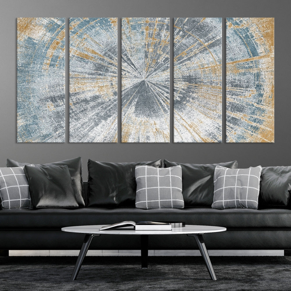 Tree Trunk Abstract Painting on Canvas, Printed Tree Rings Wall Art, Nature Illustrations, Modern Neutral Boho Decor