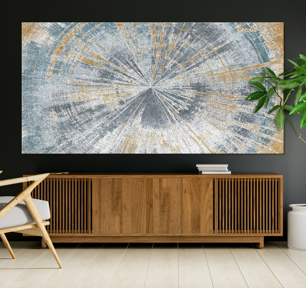 Tree Trunk Abstract Painting on Canvas, Printed Tree Rings Wall Art, Nature Illustrations, Modern Neutral Boho Decor