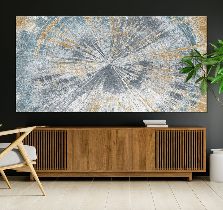 Tree Trunk Abstract Painting on Canvas, Printed Tree Rings Wall Art, Nature Illustrations, Modern Neutral Boho Decor