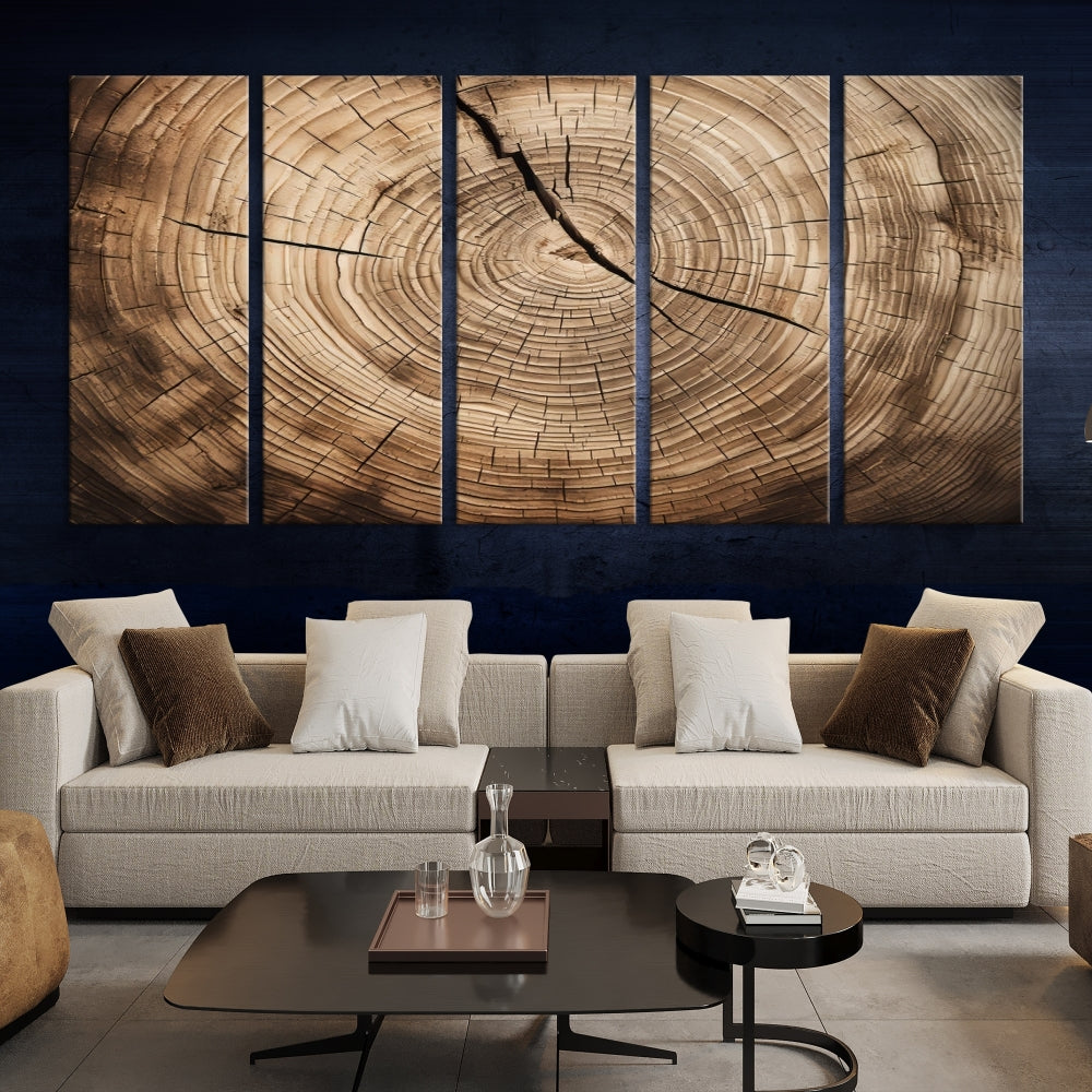 Tree Trunk Canvas Wall Decor for New Home, Extra Large Wall Art Canvas Print, Brown Art for Living Room