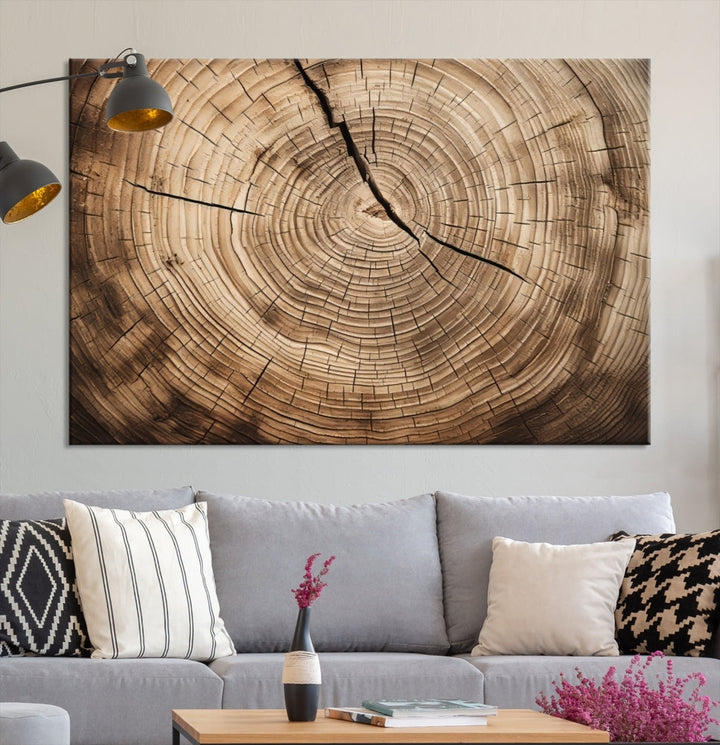 Tree Trunk Canvas Wall Decor for New Home, Extra Large Wall Art Canvas Print, Brown Art for Living Room