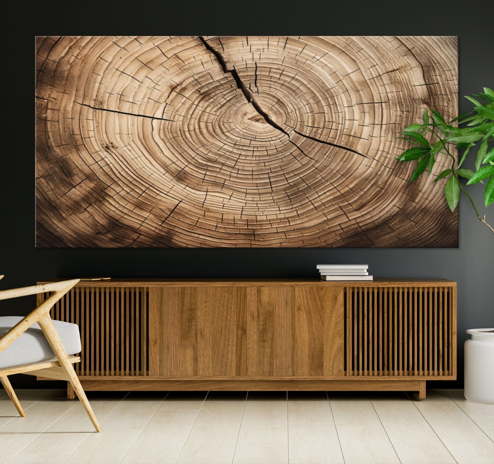 Tree Trunk Canvas Wall Decor for New Home, Extra Large Wall Art Canvas Print, Brown Art for Living Room