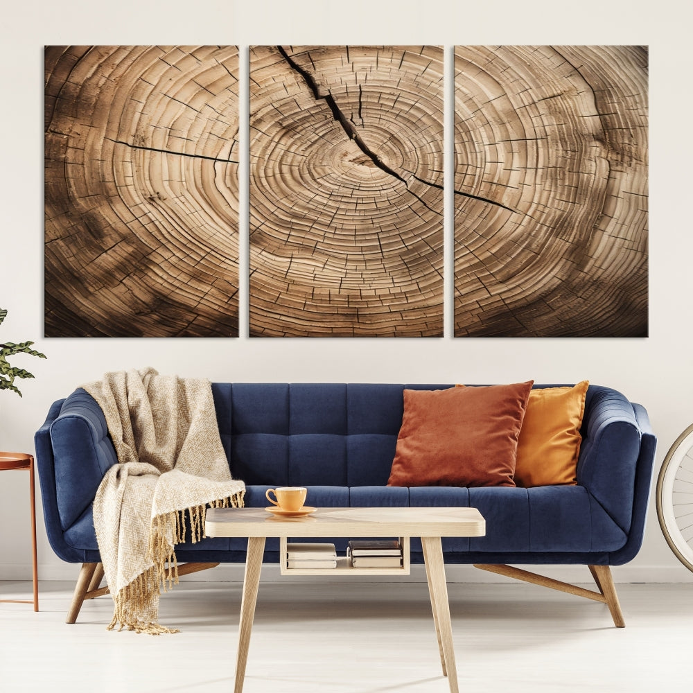 Tree Trunk Canvas Wall Decor for New Home, Extra Large Wall Art Canvas Print, Brown Art for Living Room