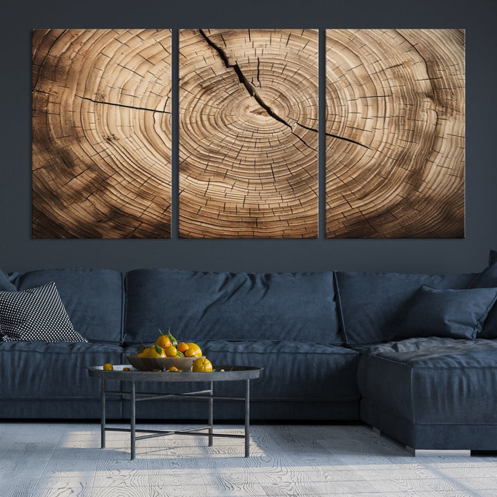 Tree Trunk Canvas Wall Decor for New Home, Extra Large Wall Art Canvas Print, Brown Art for Living Room