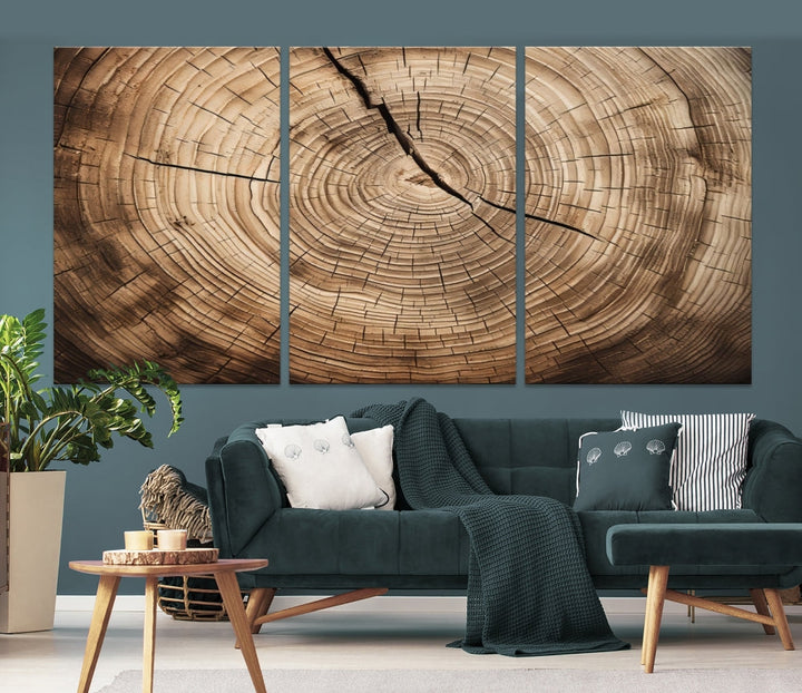 Tree Trunk Canvas Wall Decor for New Home, Extra Large Wall Art Canvas Print, Brown Art for Living Room