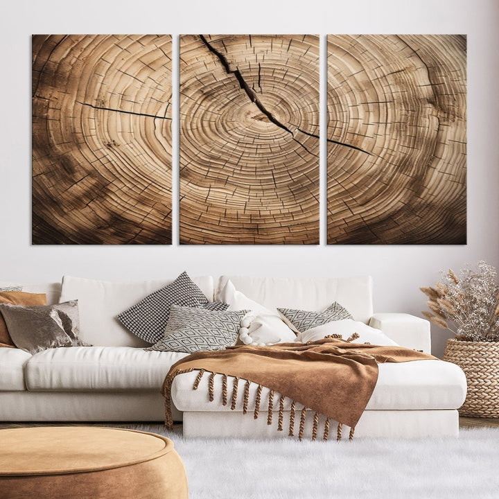 Tree Trunk Canvas Wall Decor for New Home, Extra Large Wall Art Canvas Print, Brown Art for Living Room