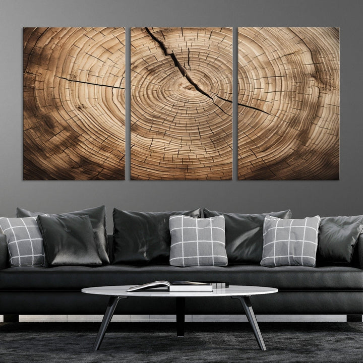 Tree Trunk Canvas Wall Decor for New Home, Extra Large Wall Art Canvas Print, Brown Art for Living Room