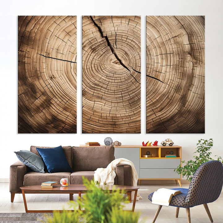 Tree Trunk Canvas Wall Decor for New Home, Extra Large Wall Art Canvas Print, Brown Art for Living Room