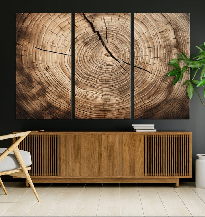 Tree Trunk Canvas Wall Decor for New Home, Extra Large Wall Art Canvas Print, Brown Art for Living Room