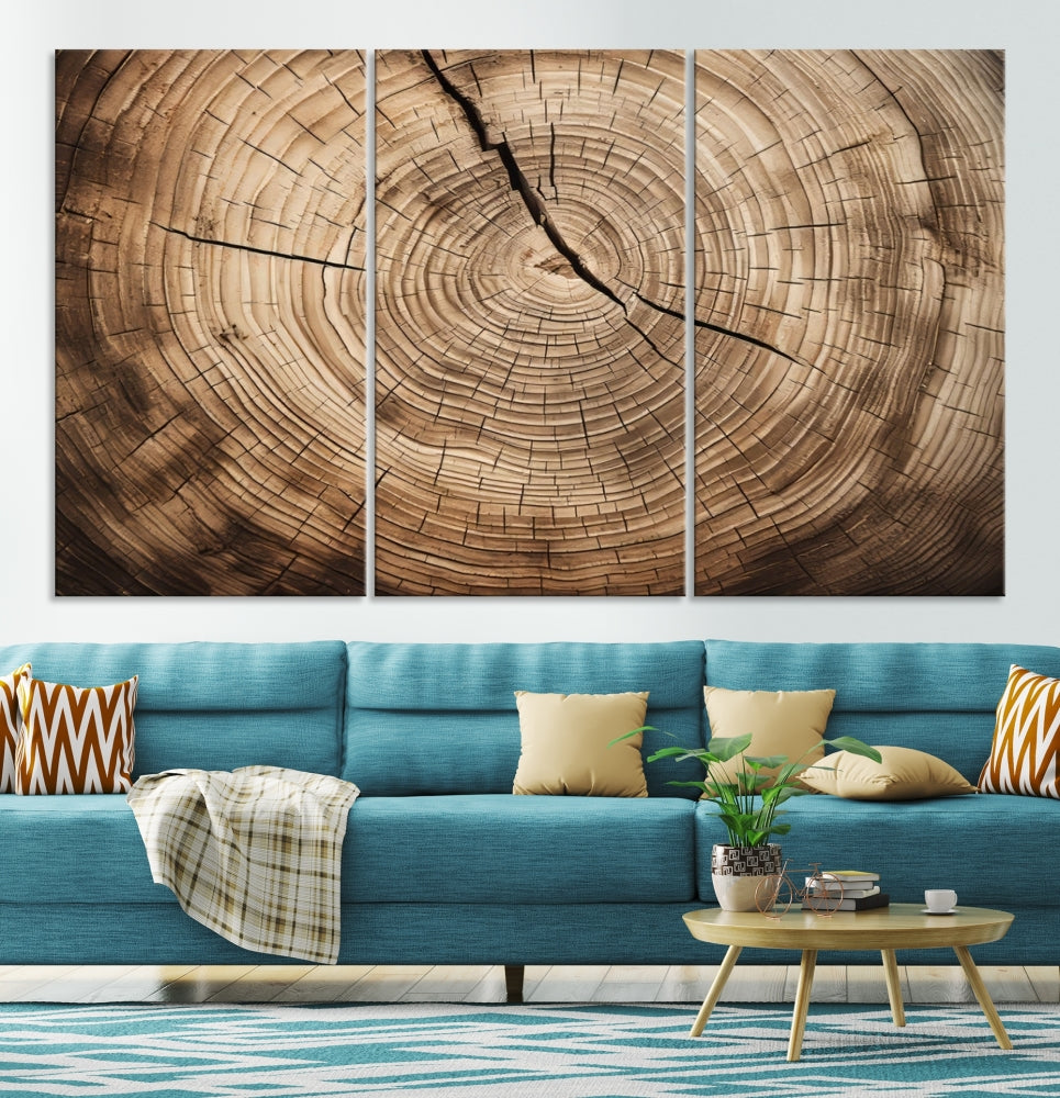 Tree Trunk Canvas Wall Decor for New Home, Extra Large Wall Art Canvas Print, Brown Art for Living Room