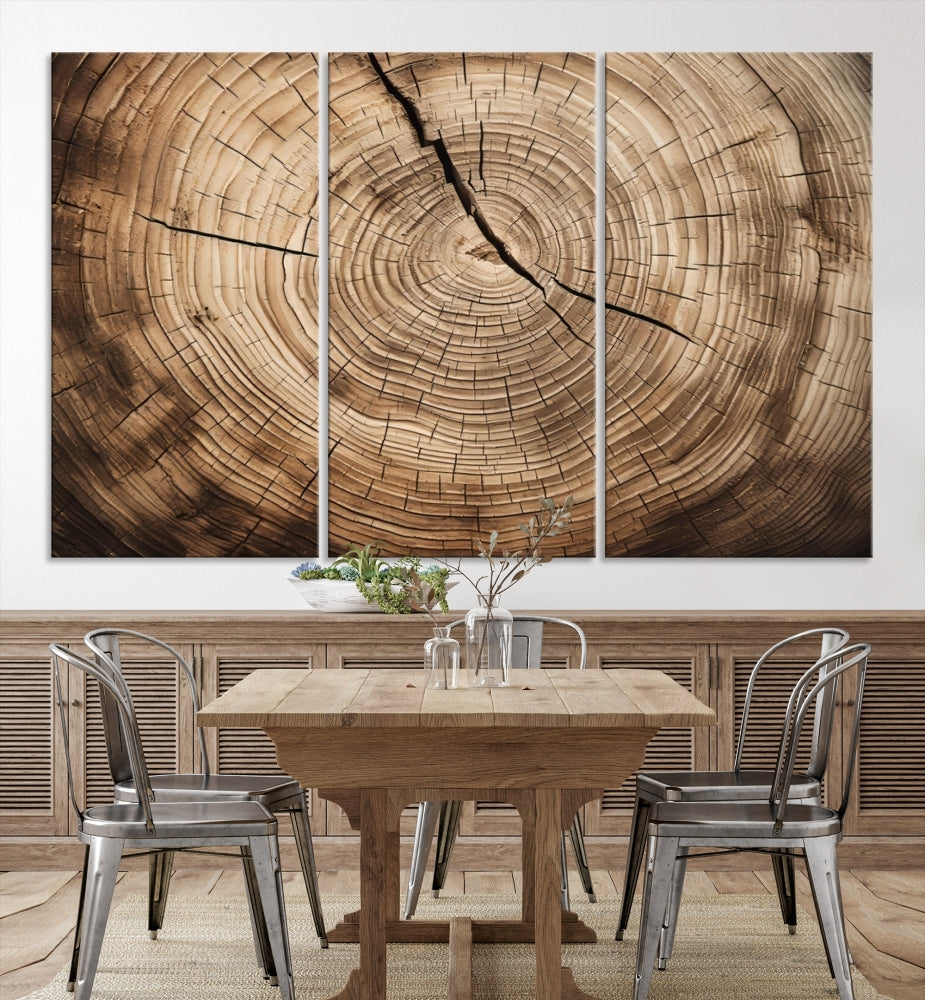 Tree Trunk Canvas Wall Decor for New Home, Extra Large Wall Art Canvas Print, Brown Art for Living Room