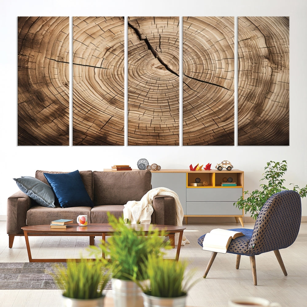 Tree Trunk Canvas Wall Decor for New Home, Extra Large Wall Art Canvas Print, Brown Art for Living Room