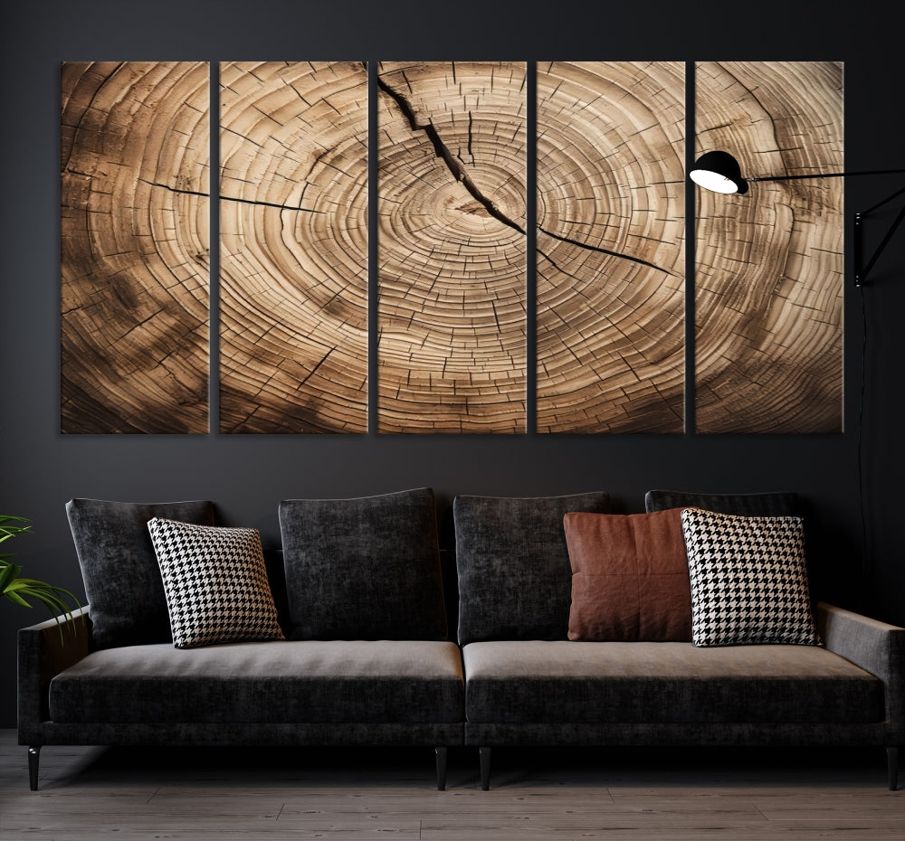 Tree Trunk Canvas Wall Decor for New Home, Extra Large Wall Art Canvas Print, Brown Art for Living Room