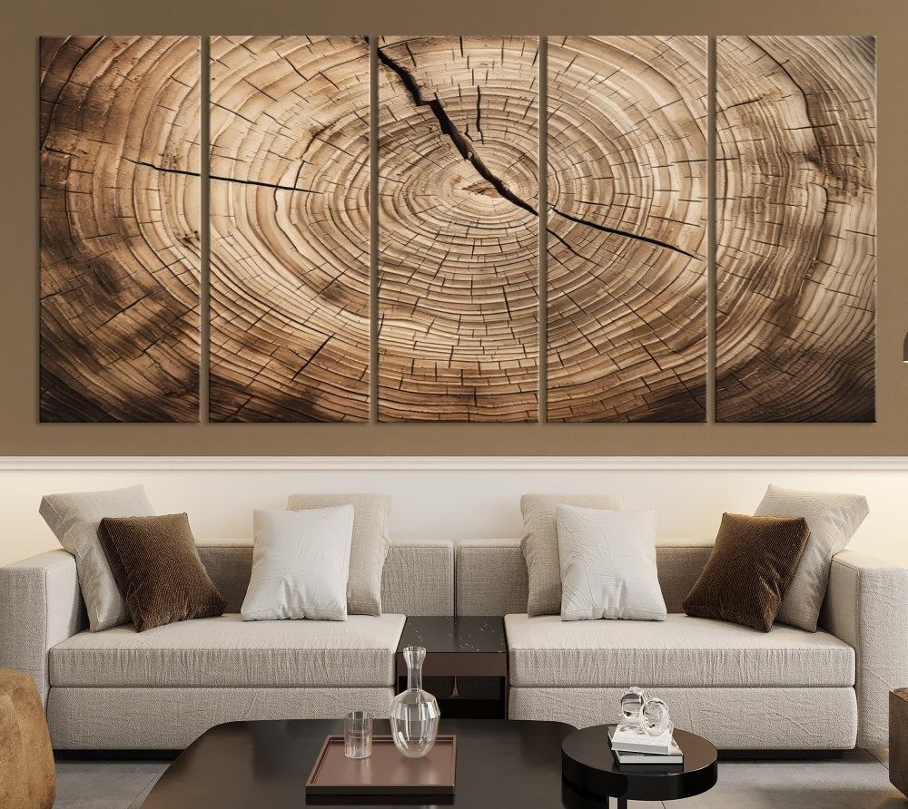 Tree Trunk Canvas Wall Decor for New Home, Extra Large Wall Art Canvas Print, Brown Art for Living Room