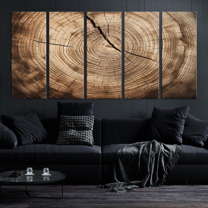 Tree Trunk Canvas Wall Decor for New Home, Extra Large Wall Art Canvas Print, Brown Art for Living Room