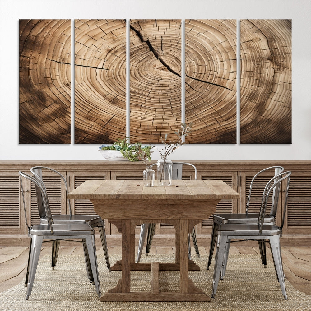 Tree Trunk Canvas Wall Decor for New Home, Extra Large Wall Art Canvas Print, Brown Art for Living Room