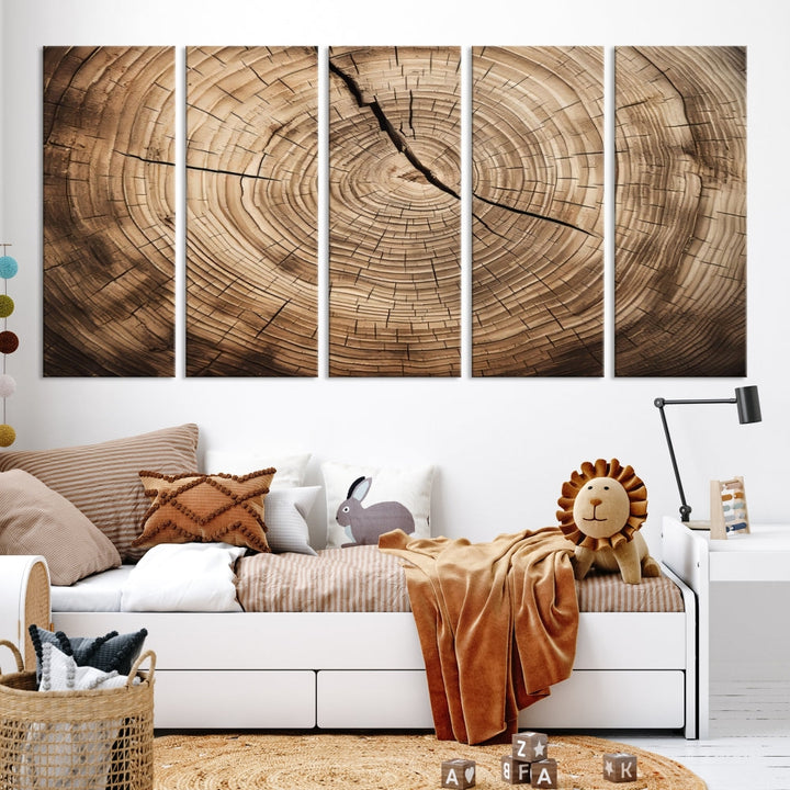 Tree Trunk Canvas Wall Decor for New Home, Extra Large Wall Art Canvas Print, Brown Art for Living Room