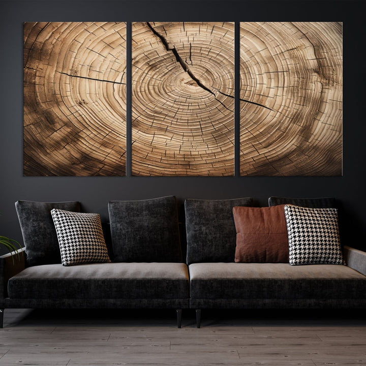 Tree Trunk Canvas Wall Decor for New Home, Extra Large Wall Art Canvas Print, Brown Art for Living Room