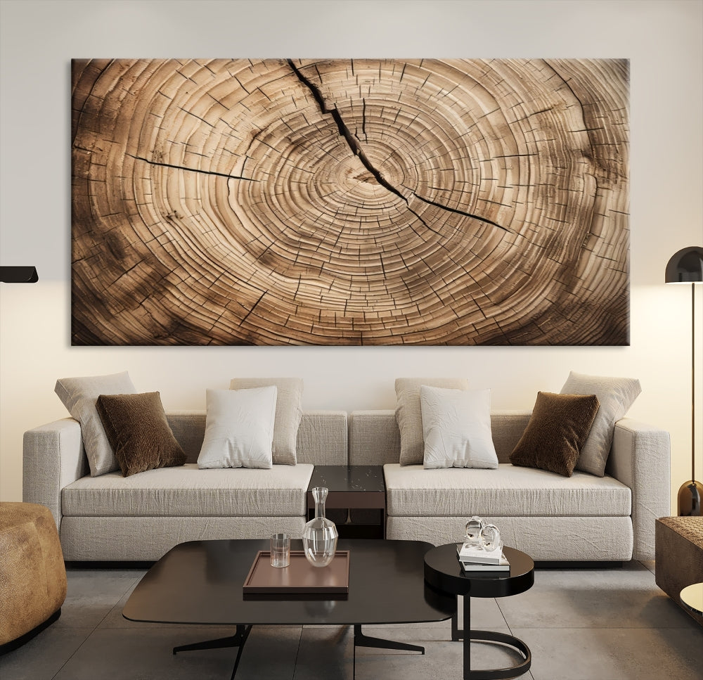 Tree Trunk Canvas Wall Decor for New Home, Extra Large Wall Art Canvas Print, Brown Art for Living Room