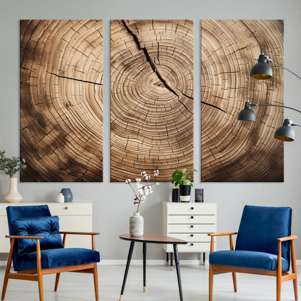 Tree Trunk Canvas Wall Decor for New Home, Extra Large Wall Art Canvas Print, Brown Art for Living Room