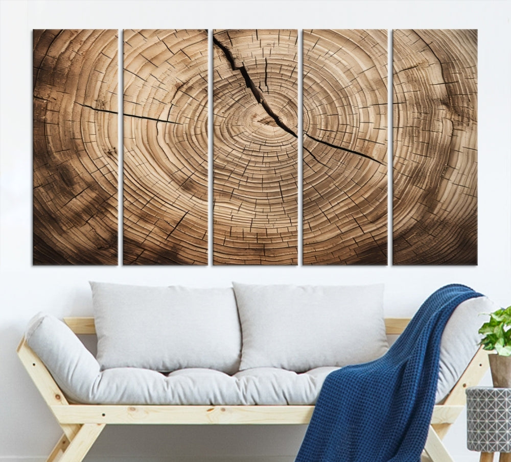 Tree Trunk Canvas Wall Decor for New Home, Extra Large Wall Art Canvas Print, Brown Art for Living Room