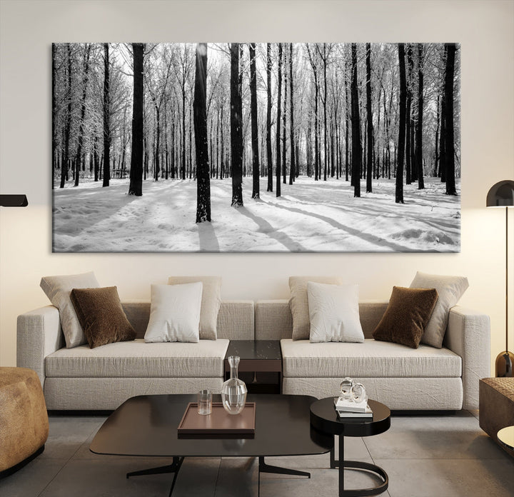 Trees in Winter Forest Wall Art Landscape Canvas Print Snow Photograpy Art