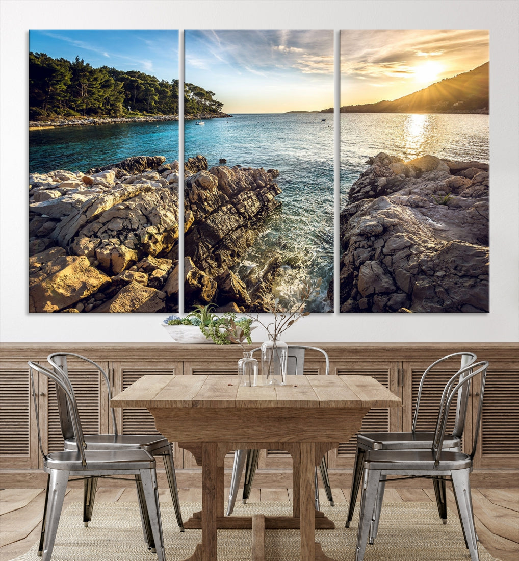 Tropical Island Ocean Beach Nature Wall Art Canvas Print