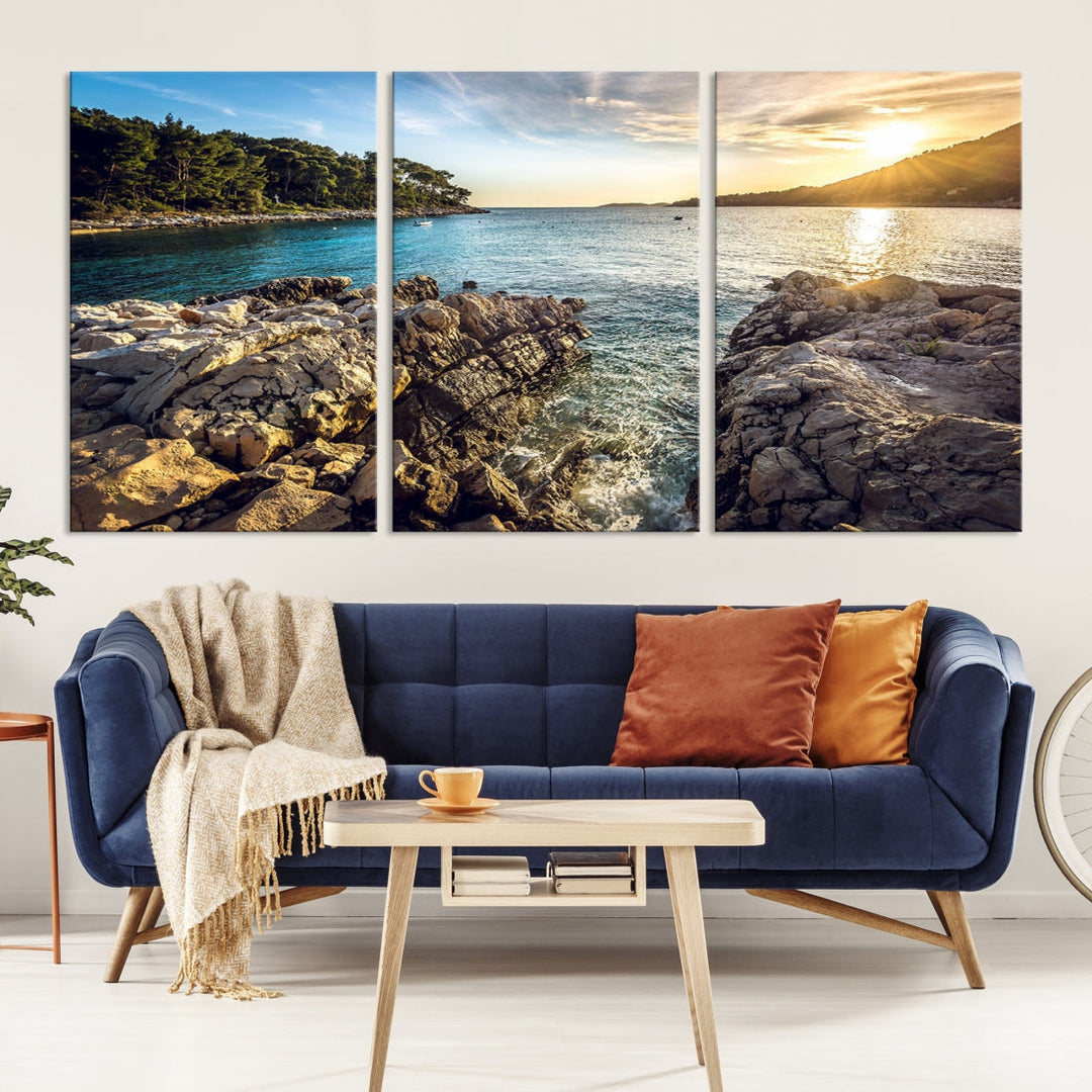 Tropical Island Ocean Beach Nature Wall Art Canvas Print