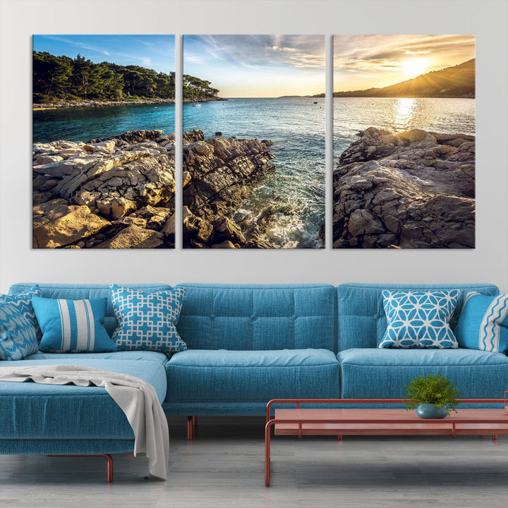 Tropical Island Ocean Beach Nature Wall Art Canvas Print