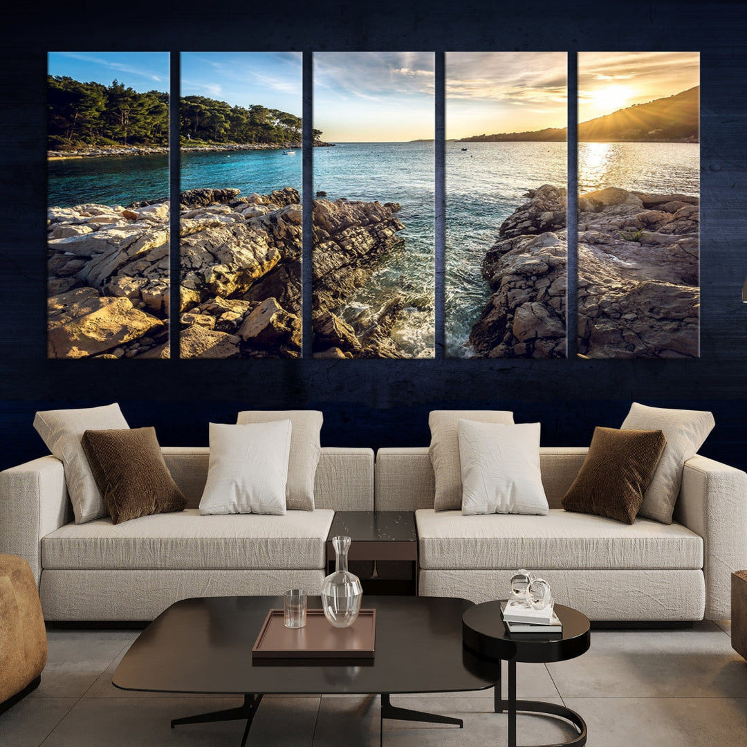 Tropical Island Ocean Beach Nature Wall Art Canvas Print