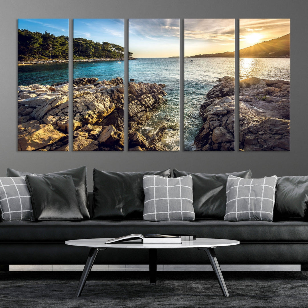 Tropical Island Ocean Beach Nature Wall Art Canvas Print