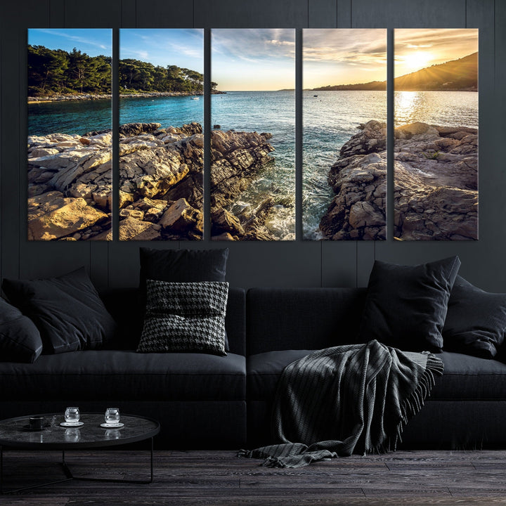 Tropical Island Ocean Beach Nature Wall Art Canvas Print